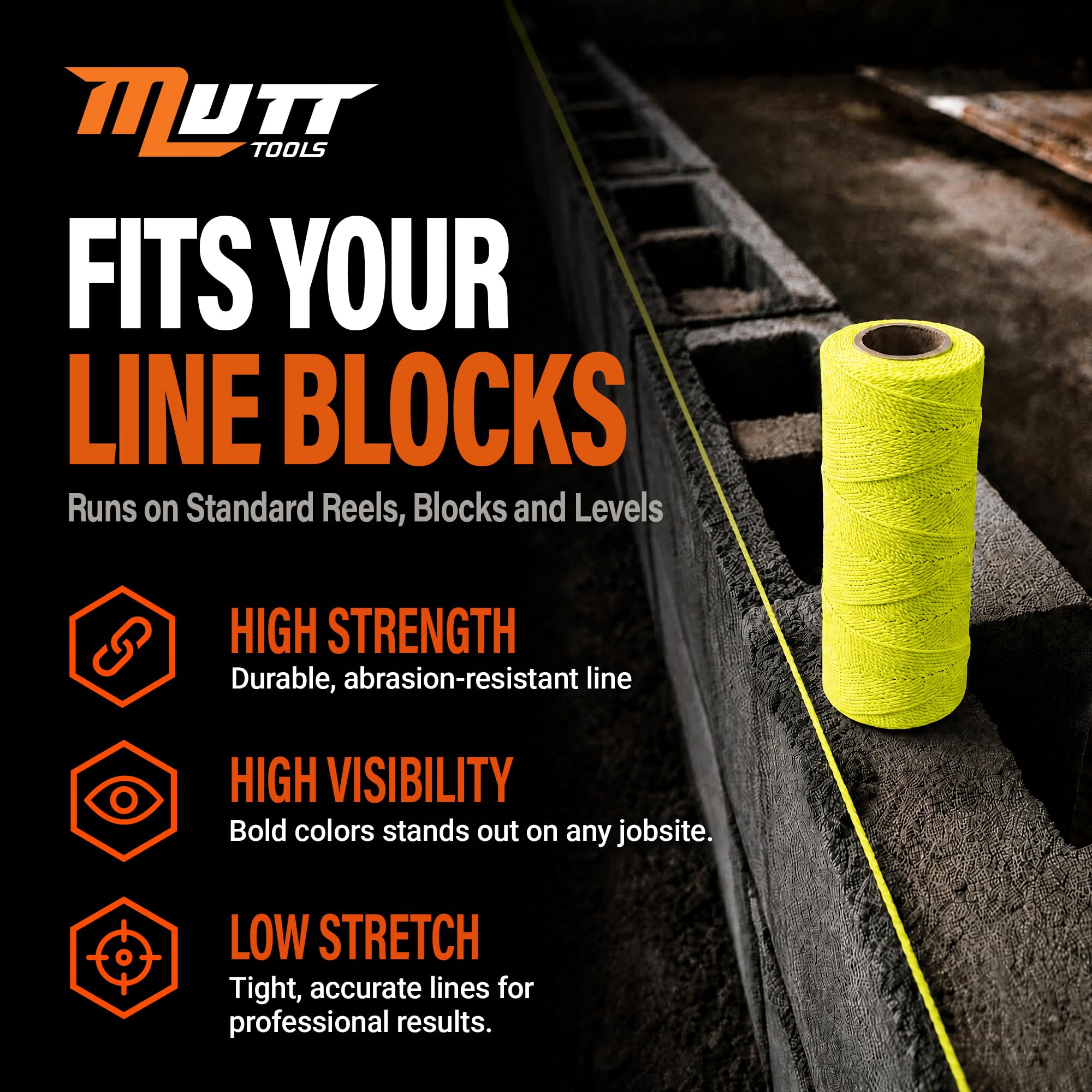 Mutt Tools #18 Braided Nylon Mason Construction String Line