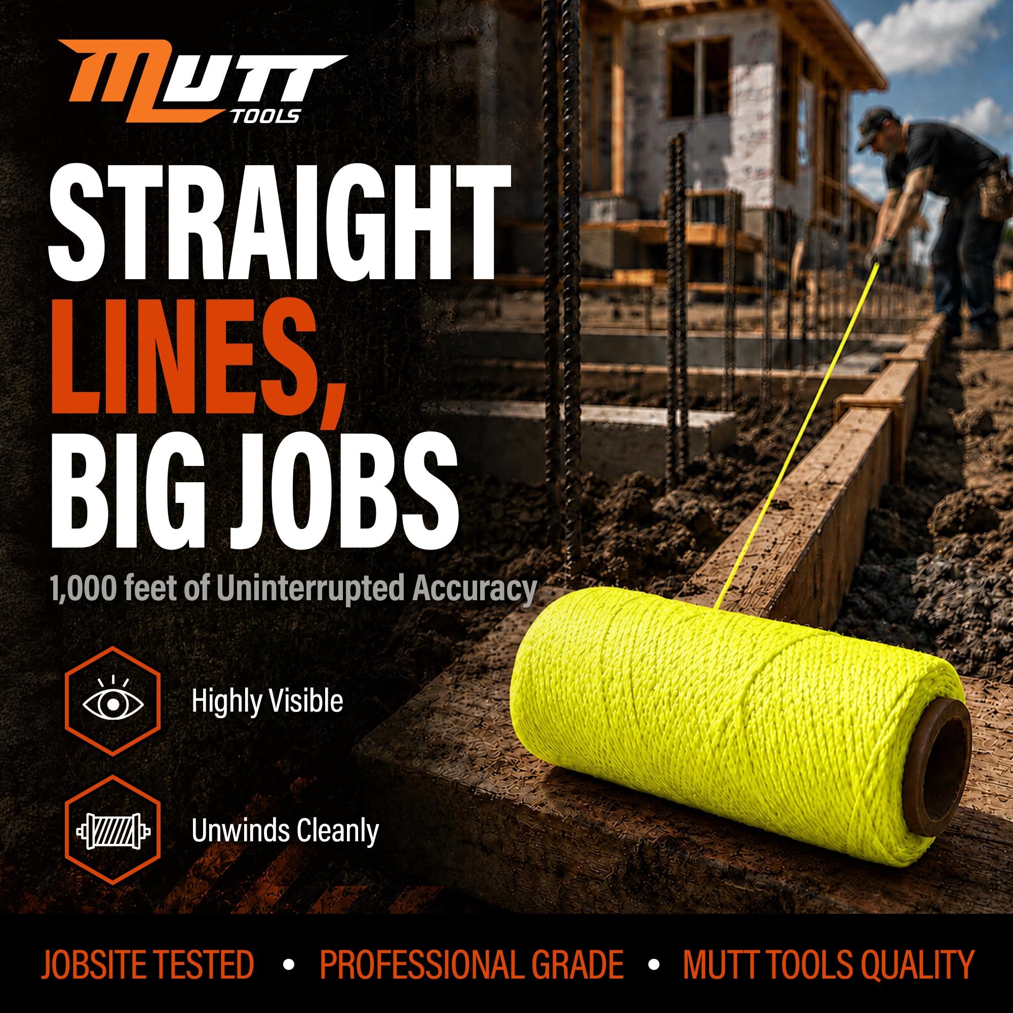 Mutt Tools #18 Braided Nylon Mason Construction String Line