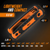 17pc Folding Allen Wrenches Sets | Includes Metric and SAE Hex Key Sets