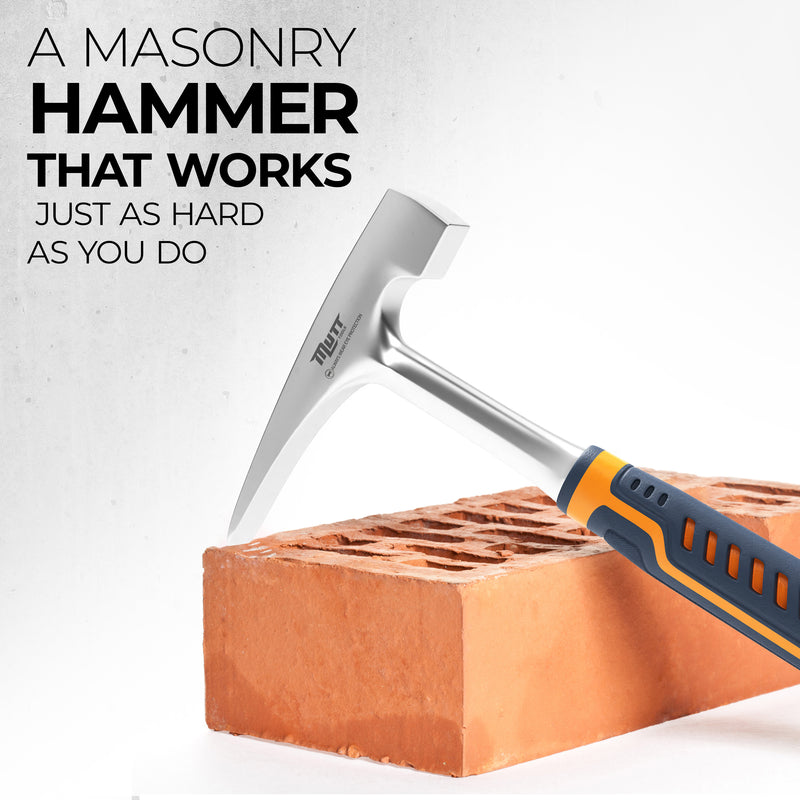 Brick Hammer – 20oz Masonry Hammer with Ergonomic Handle – Stone Mason Hammer