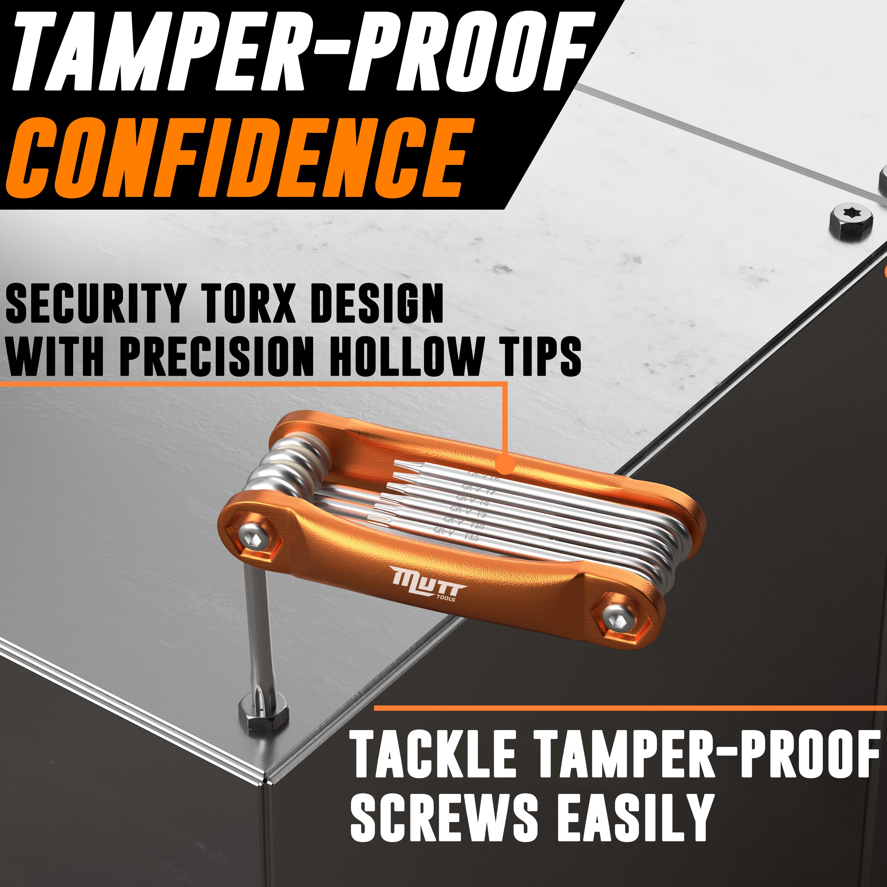 Folding Security Torx Set - 10pc Tamper Proof Tool Kit | Mutt Tools