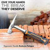 Brick Hammer – 20oz Masonry Hammer with Ergonomic Handle – Stone Mason Hammer