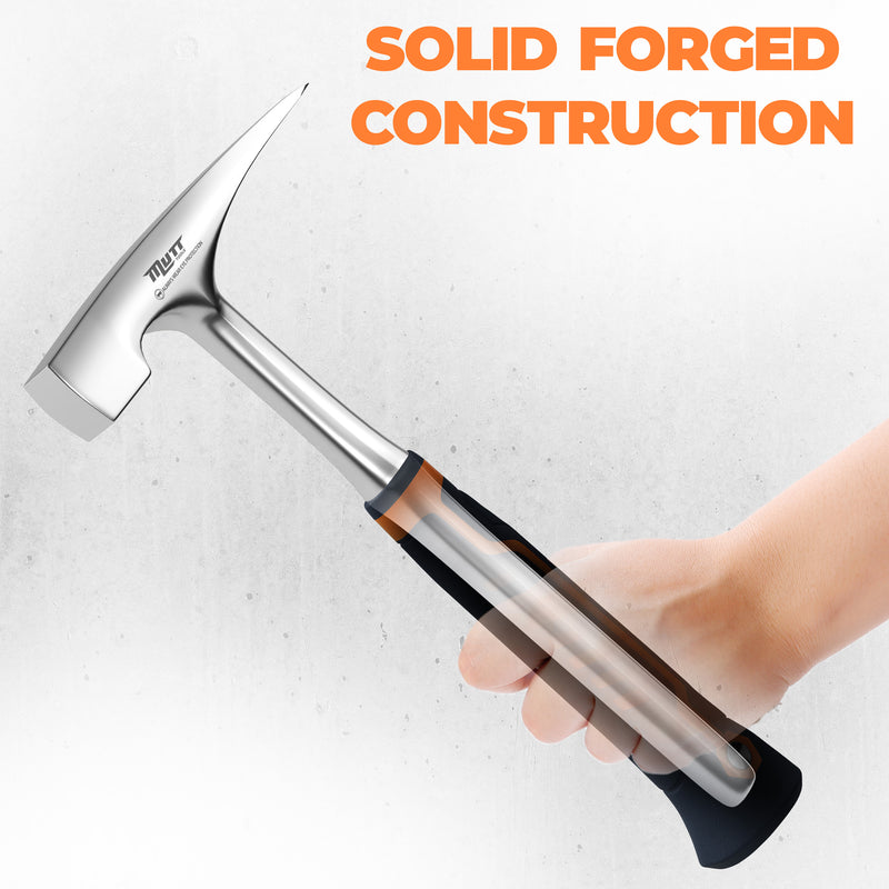 Brick Hammer – 20oz Masonry Hammer with Ergonomic Handle – Stone Mason Hammer