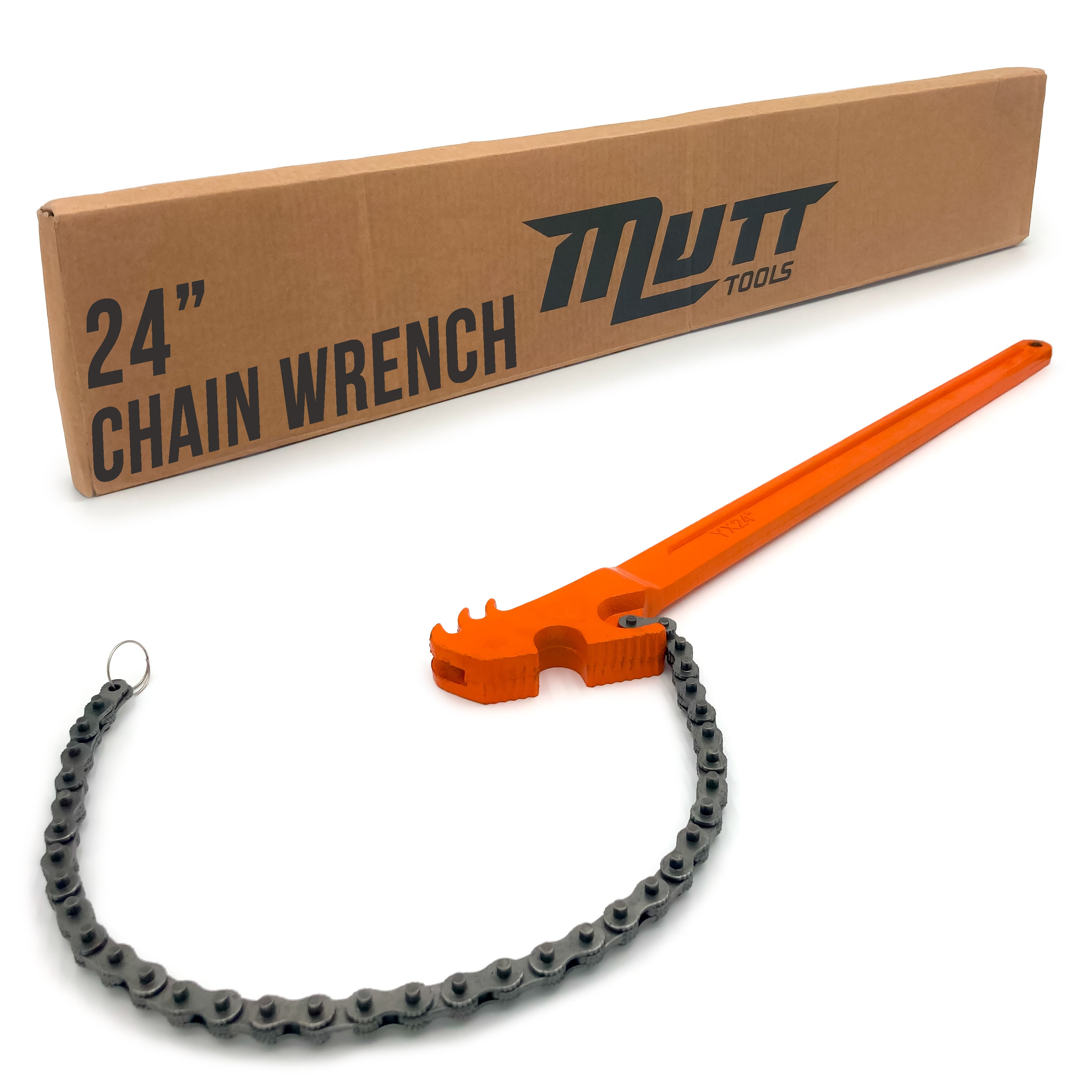 Chain Wrench 24 Inch - Heavy Duty Chain Pipe Wrench with I-Beam Handle for Large Pipes & Oil Filters