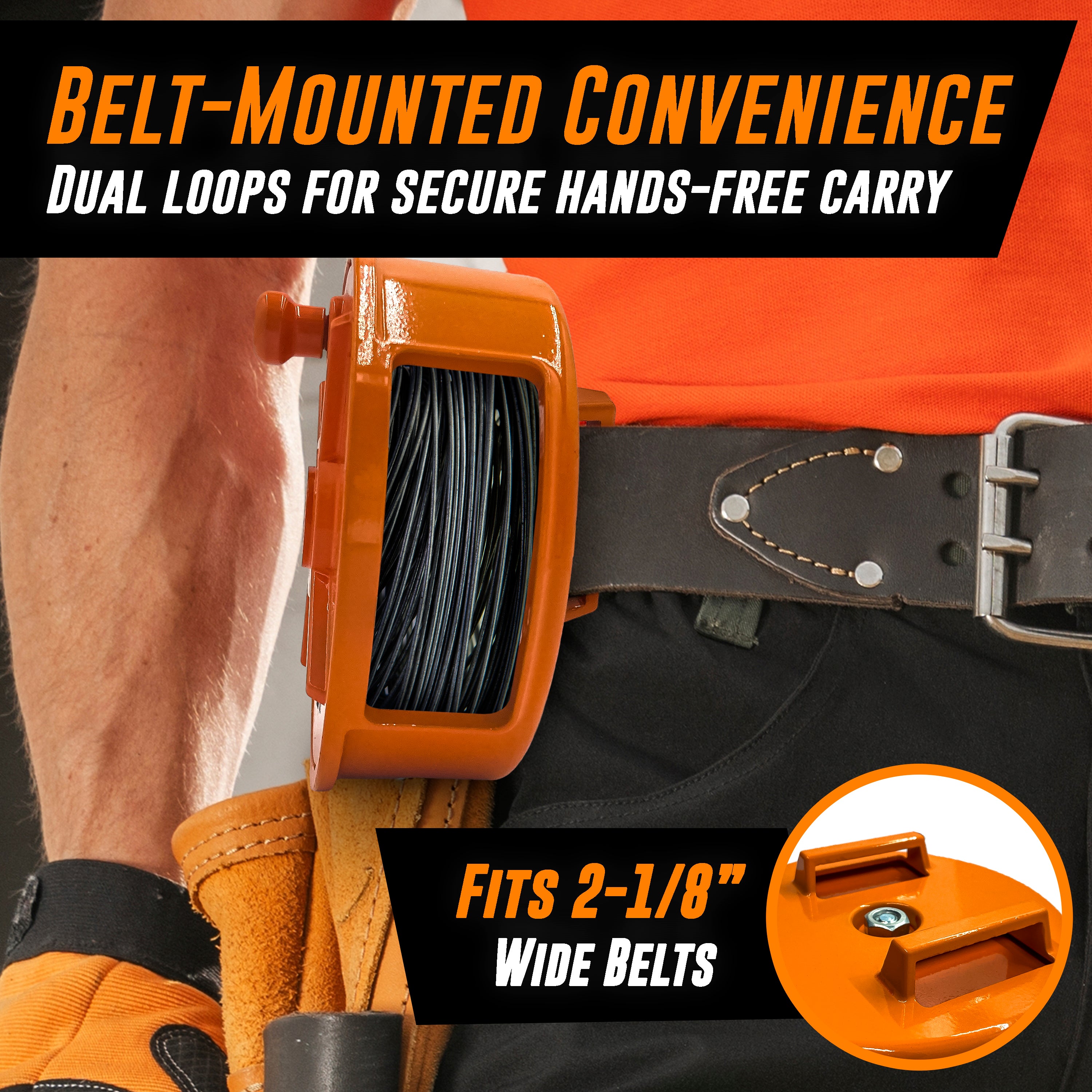 Aluminum Tie Wire Reel with Belt Loops – Fits 12–18 Gauge Tie Wire Rolls Up to 3.5 lbs – Lightweight Dispenser for Ironworkers, Rodbusters, and Rebar Tying