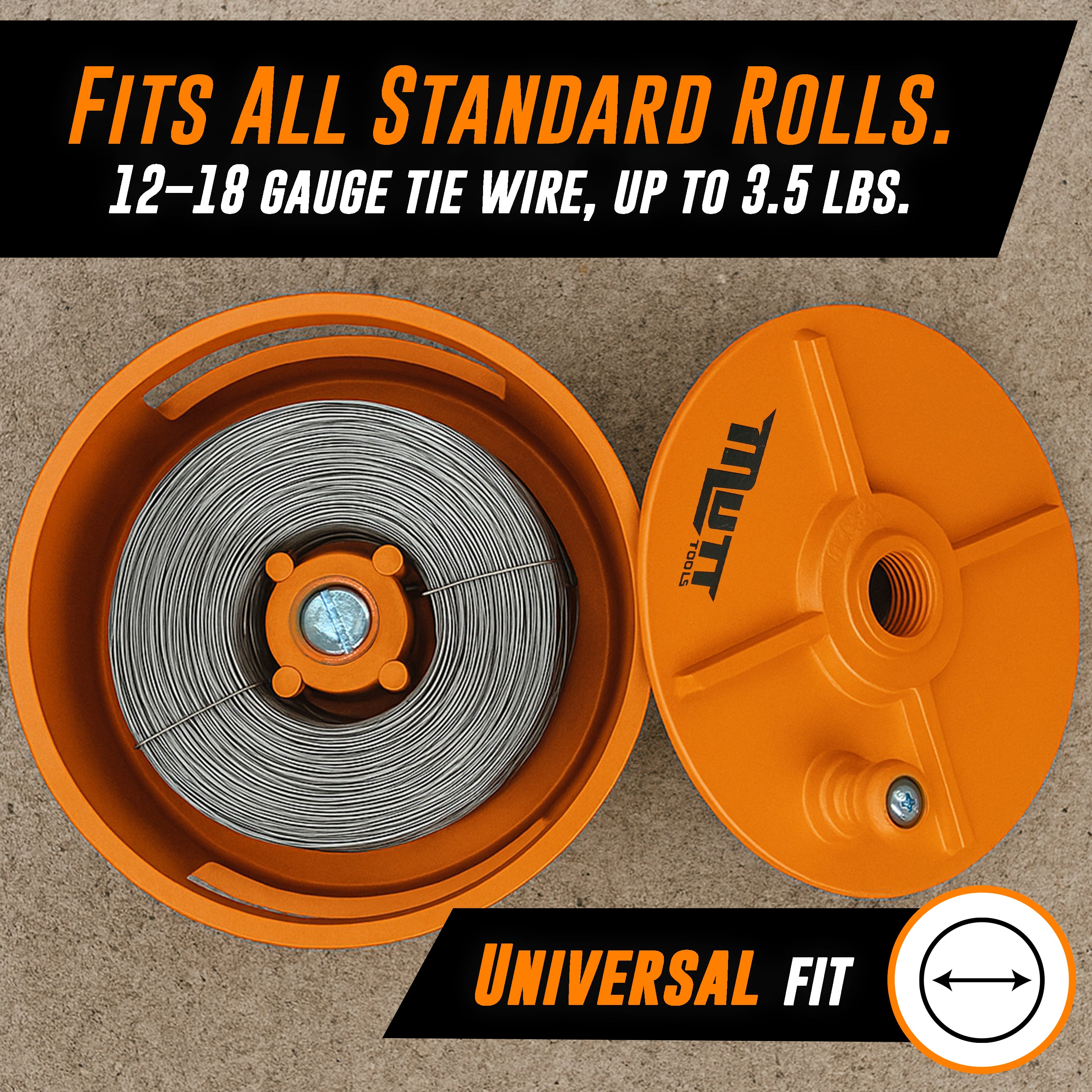 Aluminum Tie Wire Reel with Belt Loops – Fits 12–18 Gauge Tie Wire Rolls Up to 3.5 lbs – Lightweight Dispenser for Ironworkers, Rodbusters, and Rebar Tying