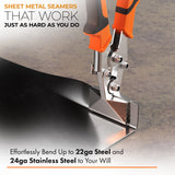  Mutt Tools Sheet Metal Hand Seamer - 3 Inch Sheet Metal Bender with 1/4" Depth Markings - Great Metal Bending Tool for DIY, Gutters and HVAC - Mutt Tools