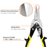  Mutt Tools Professional 10 Inch Compound Action Aviation Tin Snips - 3pc Set - Mutt Tools