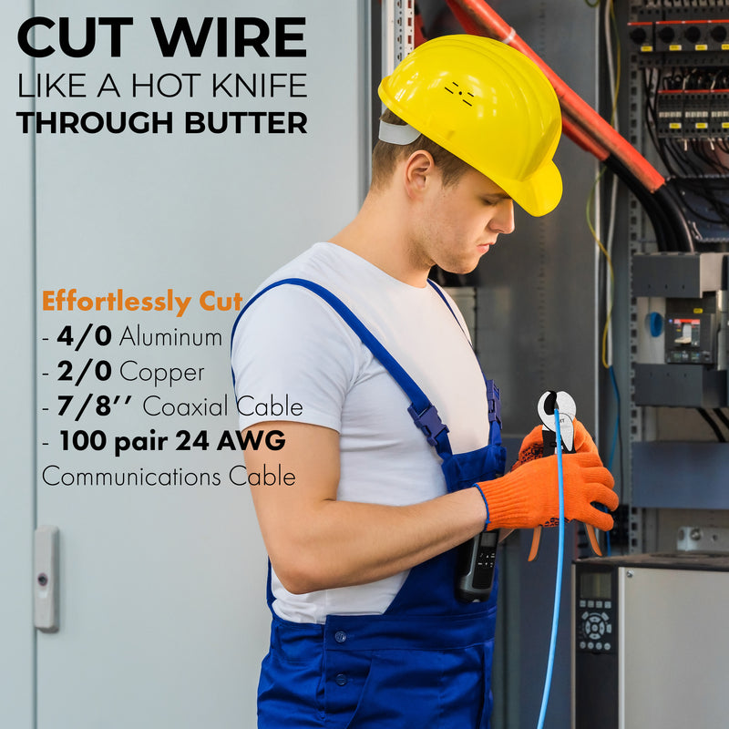  Mutt Tools 10 Inch Cable Cutters - Heavy Duty Cable Cutter for Aluminum, Copper and Communications Cable - Mutt Tools