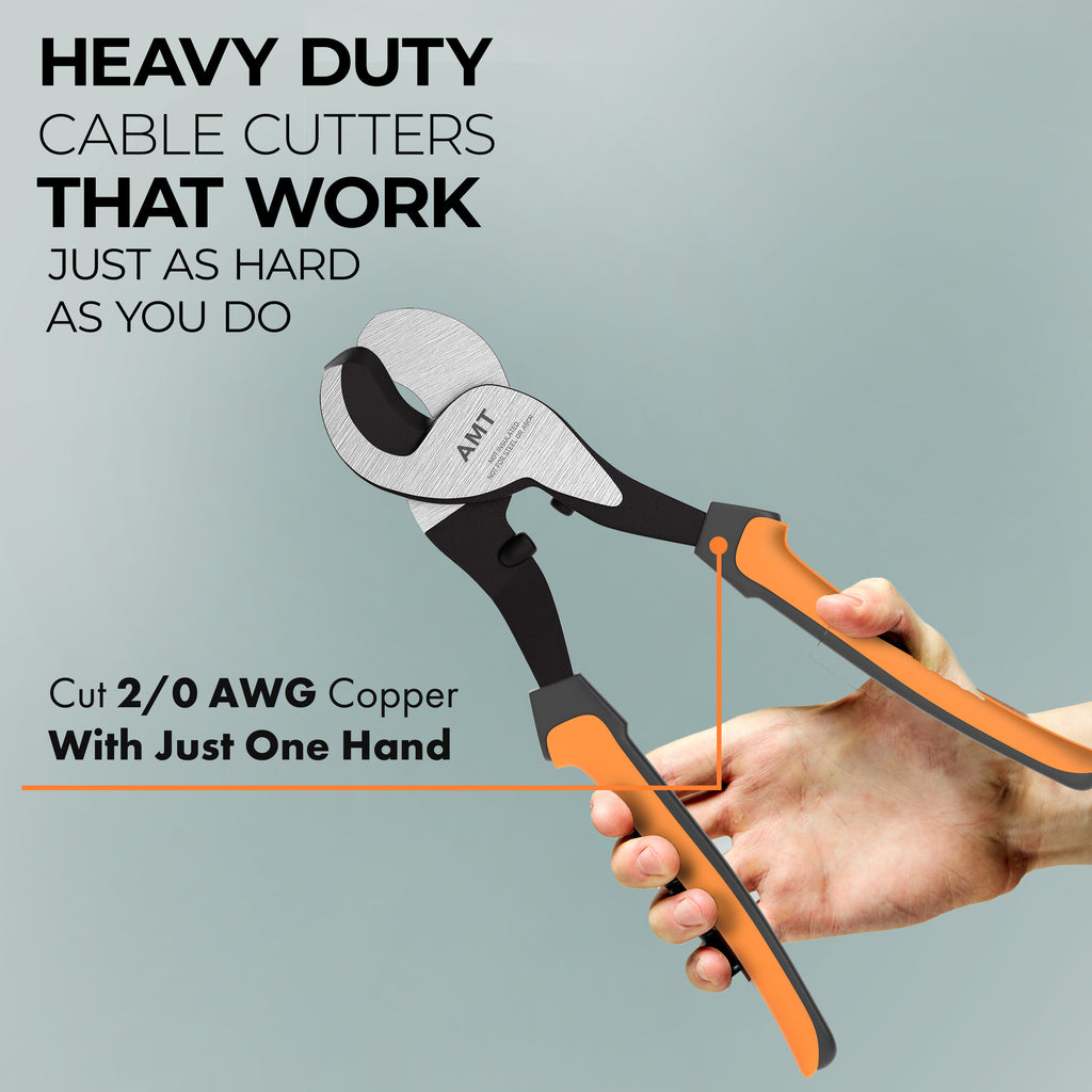 Heavy Duty 10-Inch Cable Cutters for Copper & Aluminum - Mutt Tools