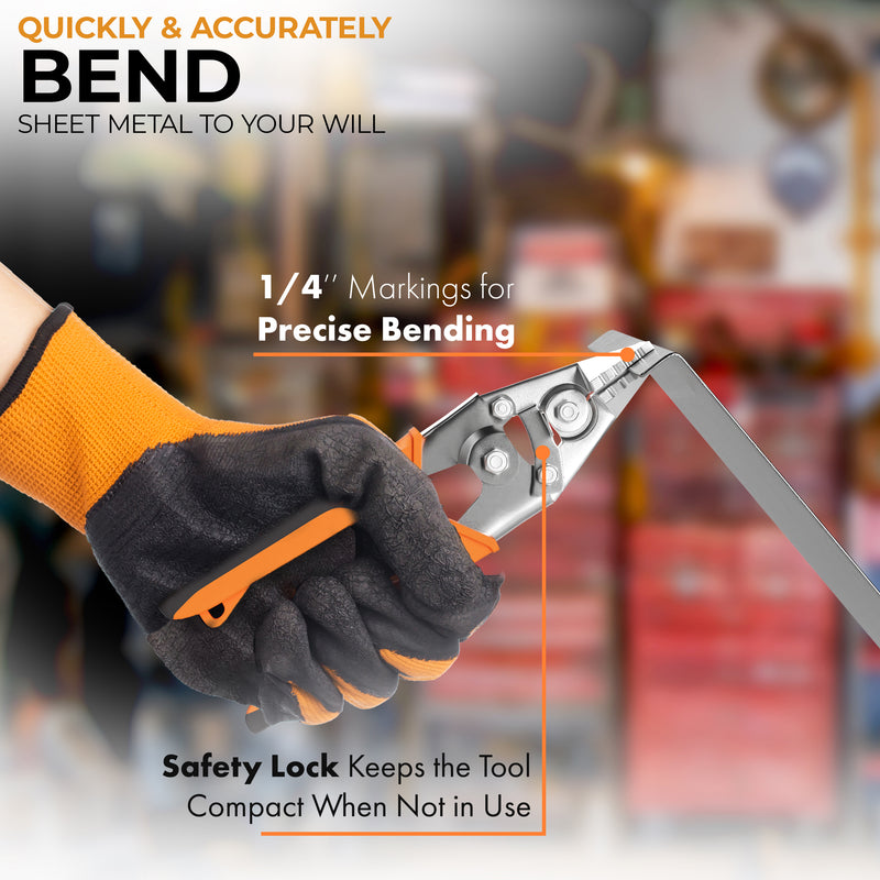  Mutt Tools Sheet Metal Hand Seamer - 3 Inch Sheet Metal Bender with 1/4" Depth Markings - Great Metal Bending Tool for DIY, Gutters and HVAC - Mutt Tools