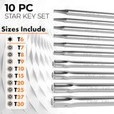10pc Folding Security Star Set | Tamper Proof Torx Set